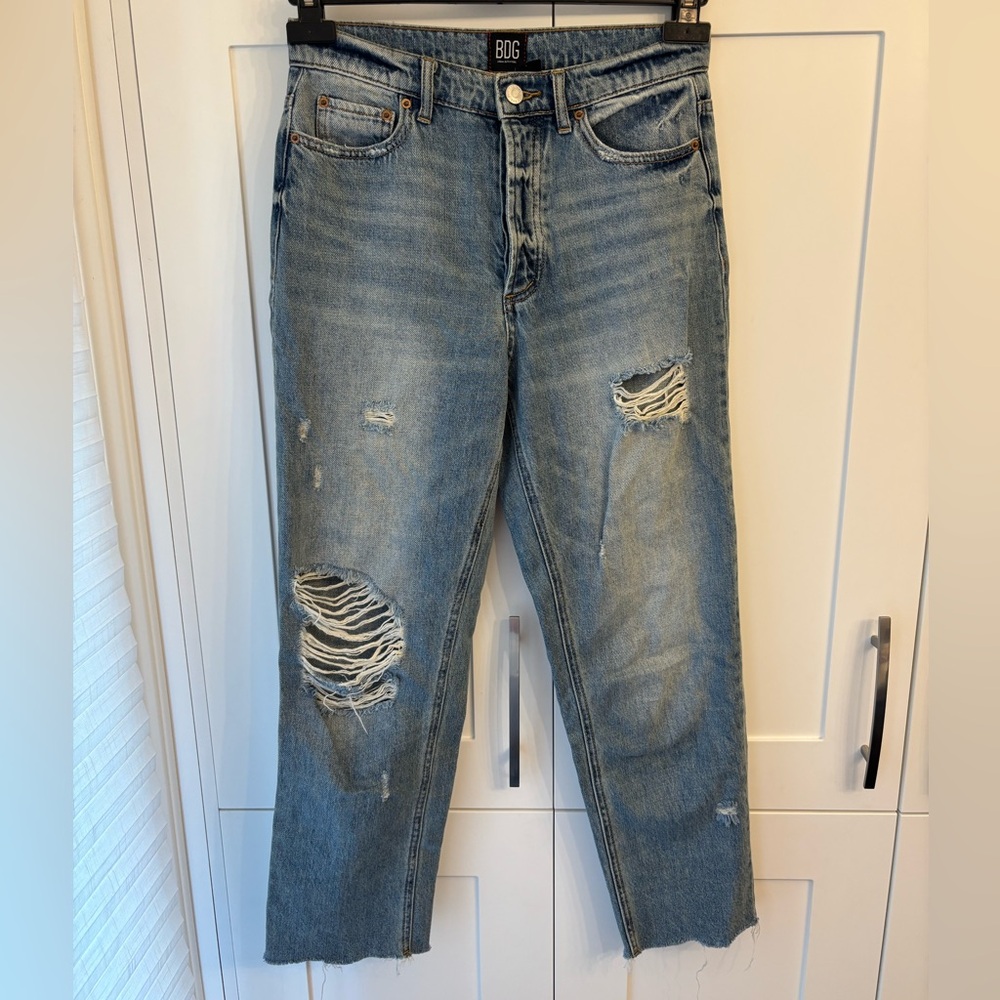 BDG Slim Straight Ripped Medium Wash Jeans